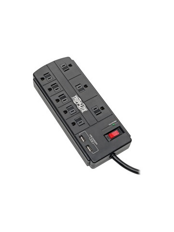 Tripp Lite TLP88USBB Protect It&#33; 8&#45;Outlet Surge Protector with 2 USB Ports 8ft Cord Without Telephone/Modem