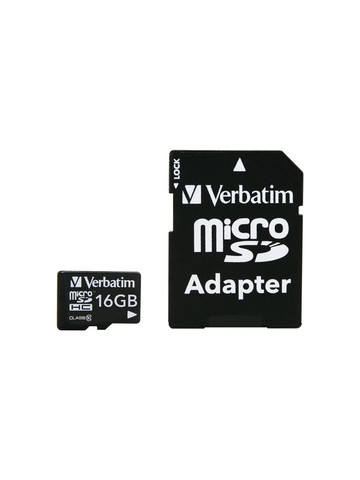 Verbatim 44082 microSDHC Card with Adapter 16GB Class 10