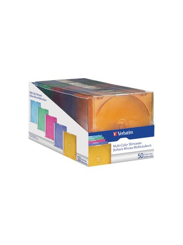 Verbatim 94178 Color CD/DVD Slim Cases 50 Pack